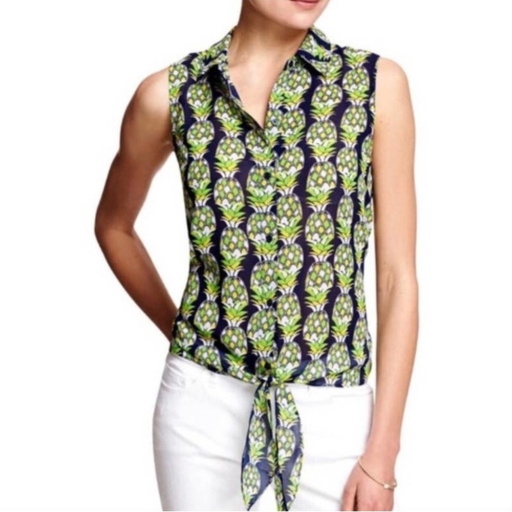 Banana republic pineapple tie top
